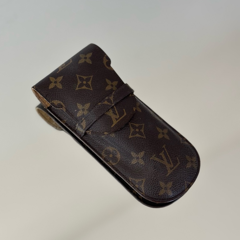Vintage Louis Vuitton Suede Leather Monogram Glasses Case